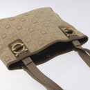 Salvatore Ferragamo Gancini Tote Bag Canvas Beige Gold Auth 128743-6