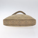 Salvatore Ferragamo Gancini Tote Bag Canvas Beige Gold Auth 128743-9