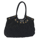 Salvatore Ferragamo Tote Bag Raffia Black Auth 128744-1