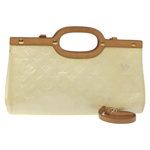 LOUIS VUITTON Monogram Vernis Roxbury Drive Hand Bag Perle M91374 LV Auth 128755