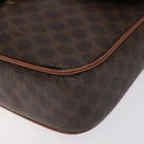 CELINE Macadam Canvas Shoulder Bag PVC Leather Brown Gold Auth 128760-9