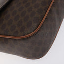 CELINE Macadam Canvas Shoulder Bag PVC Leather Brown Gold Auth 128760-14