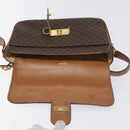 CELINE Macadam Canvas Shoulder Bag PVC Leather Brown Gold Auth 128760-10