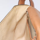 CELINE Macadam Canvas Shoulder Bag PVC Leather Brown Gold Auth 128760-20