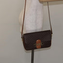CELINE Macadam Canvas Shoulder Bag PVC Leather Brown Gold Auth 128760-23