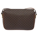 CELINE Macadam Canvas Shoulder Bag PVC Leather Brown Gold Auth 128760-2