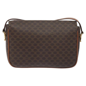 CELINE Macadam Canvas Shoulder Bag PVC Leather Brown Gold Auth 128760 - 0