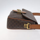 CELINE Macadam Canvas Shoulder Bag PVC Leather Brown Gold Auth 128760-3