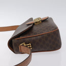 CELINE Macadam Canvas Shoulder Bag PVC Leather Brown Gold Auth 128760-4