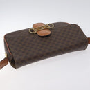 CELINE Macadam Canvas Shoulder Bag PVC Leather Brown Gold Auth 128760-6