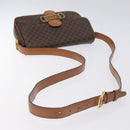 CELINE Macadam Canvas Shoulder Bag PVC Leather Brown Gold Auth 128760-7