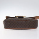 CELINE Macadam Canvas Shoulder Bag PVC Leather Brown Gold Auth 128760-5