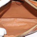 CELINE Macadam Canvas Shoulder Bag PVC Beige Gold Auth 128761-10