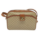 CELINE Macadam Canvas Shoulder Bag PVC Beige Gold Auth 128761-13