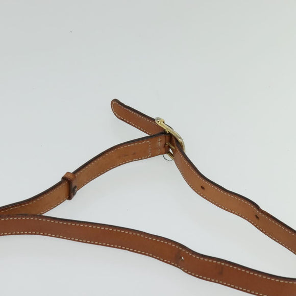 CELINE Macadam Canvas Shoulder Bag PVC Beige Gold Auth 128761