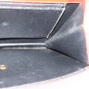 Christian Dior Chain Shoulder Bag Leather Red Gold Auth 128762-18