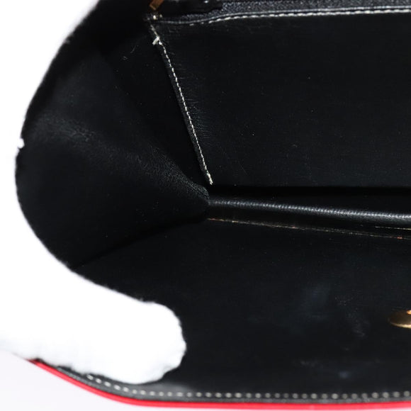 Christian Dior Chain Shoulder Bag Leather Red Gold Auth 128762