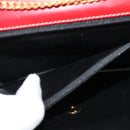 Christian Dior Chain Shoulder Bag Leather Red Gold Auth 128762-20