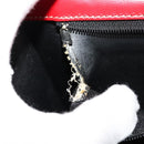 Christian Dior Chain Shoulder Bag Leather Red Gold Auth 128762-21