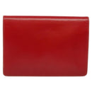 Christian Dior Chain Shoulder Bag Leather Red Gold Auth 128762-3