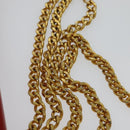 Christian Dior Chain Shoulder Bag Leather Red Gold Auth 128762-8