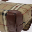 Burberrys Nova Check Shoulder Bag PVC Beige Gold Auth 128765-16