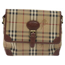 Burberrys Nova Check Shoulder Bag PVC Beige Gold Auth 128765-13