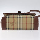 Burberrys Nova Check Shoulder Bag PVC Beige Gold Auth 128765-5