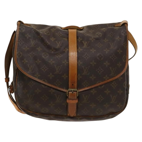 LOUIS VUITTON Monogram Saumur 35 Shoulder Bag M42254 LV Auth 128774