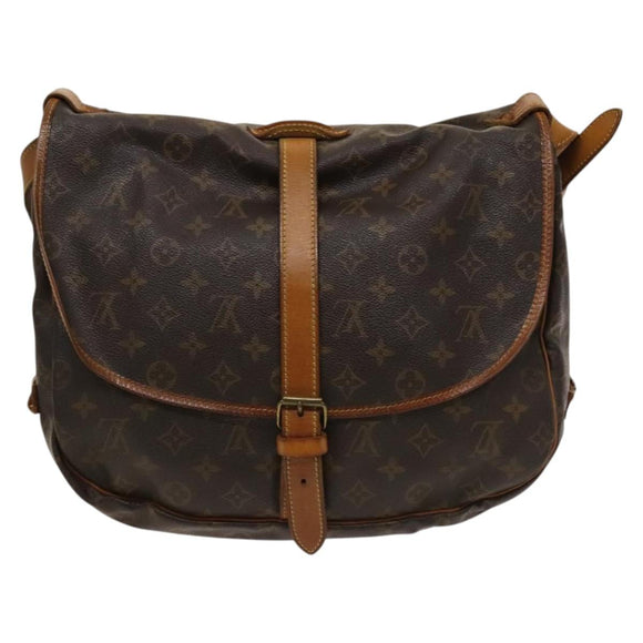 LOUIS VUITTON Monogram Saumur 35 Shoulder Bag M42254 LV Auth 128774