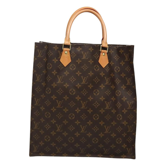LOUIS VUITTON Monogram Sac Plat Hand Bag M51140 LV Auth 128776