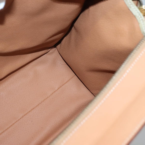 CELINE Macadam Canvas Tote Bag PVC Beige Gold Auth 128779