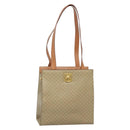 CELINE Macadam Canvas Tote Bag PVC Beige Gold Auth 128779-1