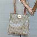 CELINE Macadam Canvas Tote Bag PVC Beige Gold Auth 128779-20