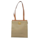 CELINE Macadam Canvas Tote Bag PVC Beige Gold Auth 128779-13
