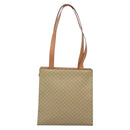 CELINE Macadam Canvas Tote Bag PVC Beige Gold Auth 128779-2