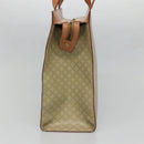 CELINE Macadam Canvas Tote Bag PVC Beige Gold Auth 128779-4