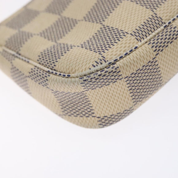 LOUIS VUITTON Damier Azur Mini Pochette Accessoires Pouch N63005 Auth 128801