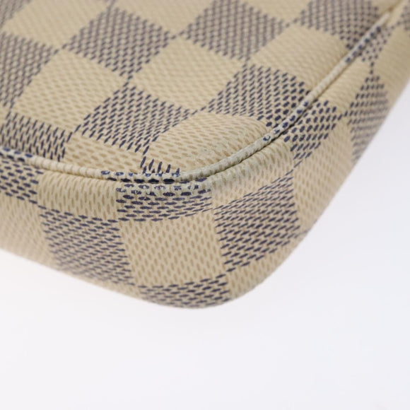 LOUIS VUITTON Damier Azur Mini Pochette Accessoires Pouch N63005 Auth 128801