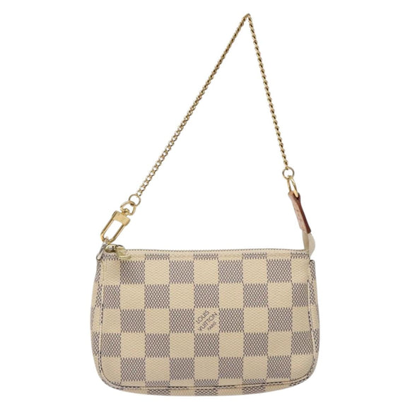 LOUIS VUITTON Damier Azur Mini Pochette Accessoires Pouch N63005 Auth 128801