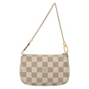 LOUIS VUITTON Damier Azur Mini Pochette Accessoires Pouch N63005 Auth 128801-2