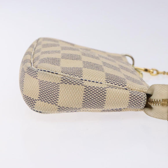 LOUIS VUITTON Damier Azur Mini Pochette Accessoires Pouch N63005 Auth 128801