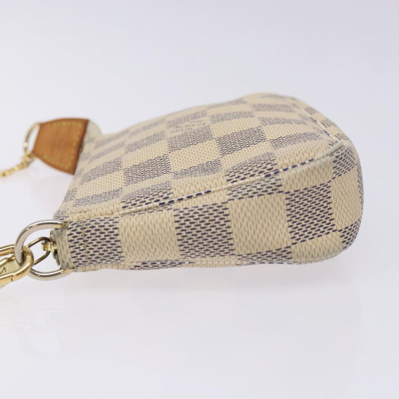 LOUIS VUITTON Damier Azur Mini Pochette Accessoires Pouch N63005 Auth 128801