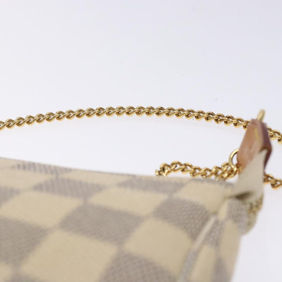 LOUIS VUITTON Damier Azur Mini Pochette Accessoires Pouch N63005 Auth 128801