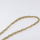 CHANEL Matelasse Chain Wallet Shoulder Bag Lamb Skin Gray Gold CC Auth 128807M-14