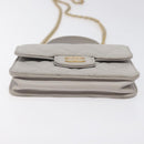 CHANEL Matelasse Chain Wallet Shoulder Bag Lamb Skin Gray Gold CC Auth 128807M-5