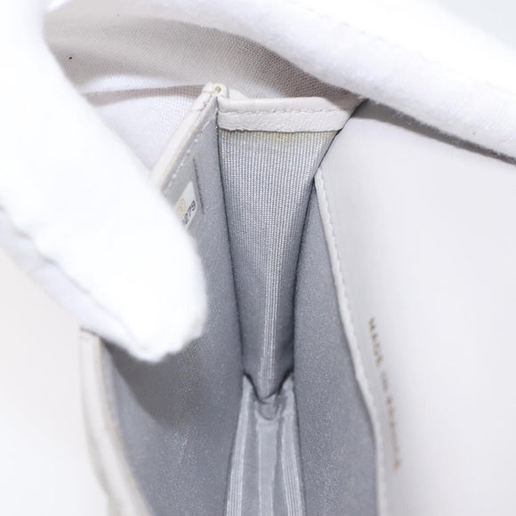 CHANEL Matelasse Chain Wallet Shoulder Bag Lamb Skin Gray Gold CC Auth 128807M