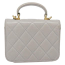 CHANEL Matelasse Chain Wallet Shoulder Bag Lamb Skin Gray Gold CC Auth 128807SAM-2