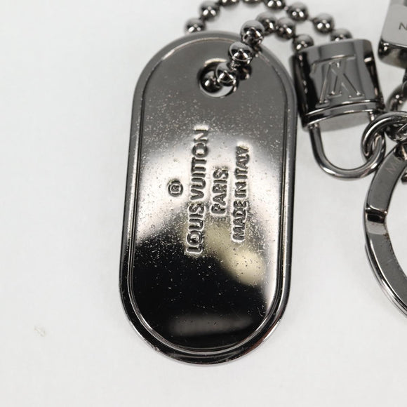 LOUIS VUITTON Eclipse Porte Cles Tab Schlüsselanhänger Metall Silber M63618 Auth 128810M