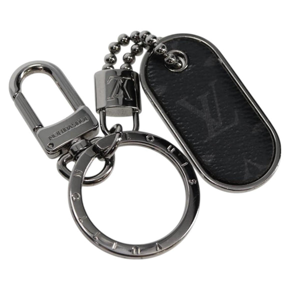 LOUIS VUITTON Eclipse Porte Cles Tab Schlüsselanhänger Metall Silber M63618 Auth 128810M